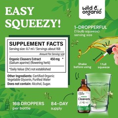 Cleavers Tincture – Herbal Detox W/Cleavers Herb – Alcohol Free Cleavers Leaf Su