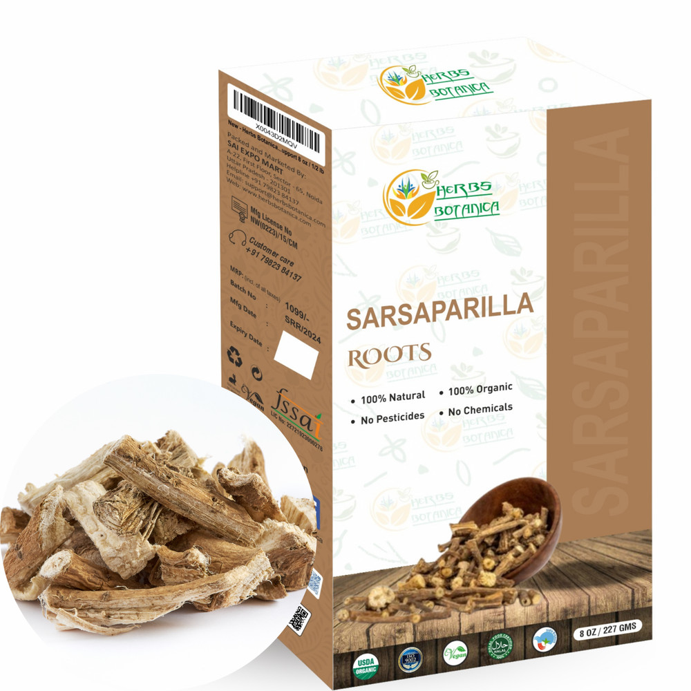 Herbs Botanica Dried Sarsaparilla Root 8oz – Cut & Sifted, Premium Quality