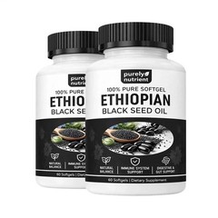 Ethiopian Black Seed Oil Softgels 4.64% Thymoquinone Gluten-Free Capsules 60