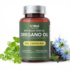 HiWell Absorfyx Oil Oregano Black Seed Oil, 55% Carvacrol, 120 Softgels