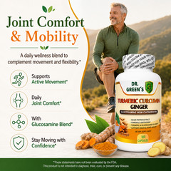 3 Bottles Turmeric Ginger Glucosamine Chondroitin MSM Black Pepper 300 caps