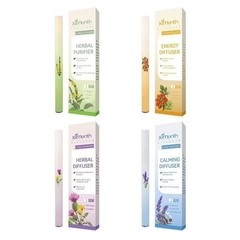 Diffuser Herbal for Lung Health and Fresh Air w / Mullein Thyme Mint – 4 Flavour