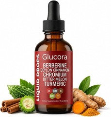 Glucora Berberina Liquida Gotas, Berberine Drops with Ceylon Cinnamon, Bitter Me