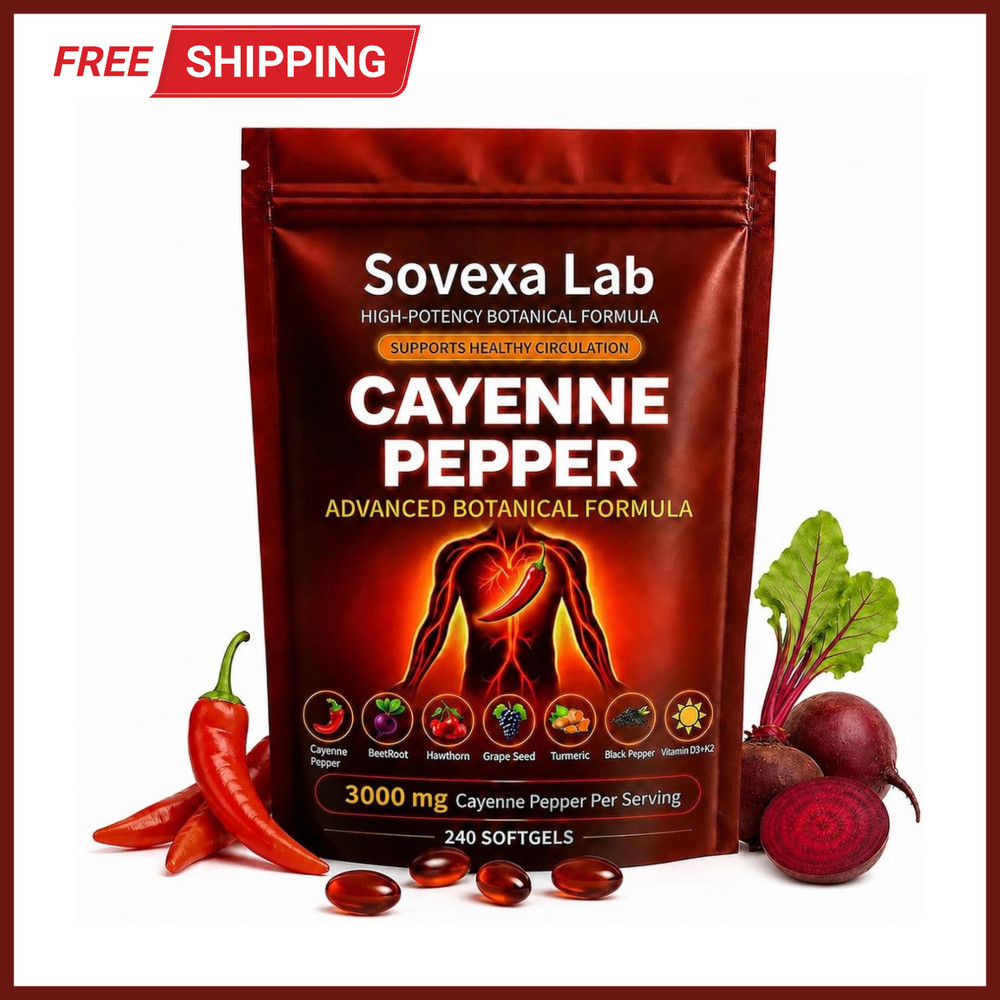 Cayenne Pepper Supplements 240 Count Softgels Cardiovascular Heart Health