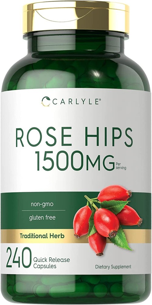 Rose Hips 1500mg | 240 Capsules | Non-GMO, Gluten Free Supplement by Carlyle