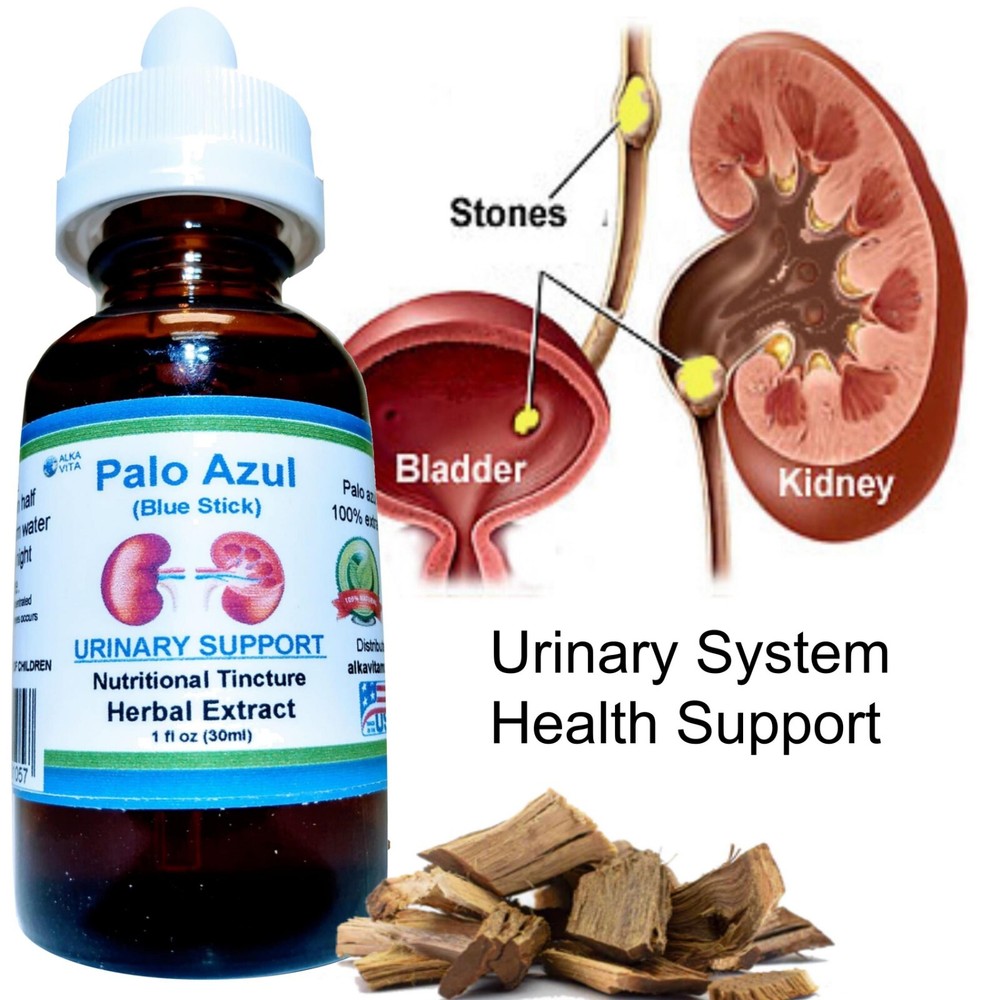 Kidney Cleanse PALO AZUL SILICA HERB ORGANIC DROPS Urinary Flushing By ALKAVITA