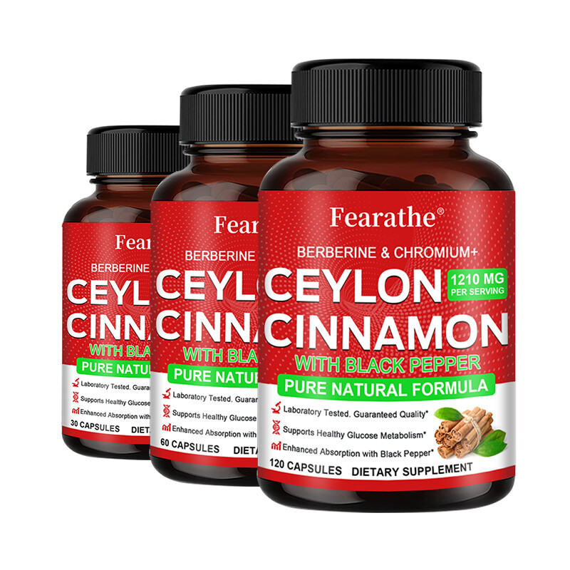 True Organic Ceylon Cinnamon Capsules 1210mg Highest Potency Blood Sugar Support