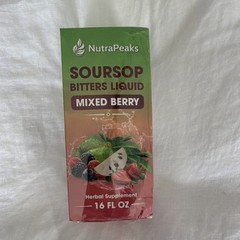 NutraPeaks Soursop Bitters Liquid Herbal Supplement Mixed Berry Sugar Free