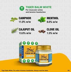 10X Tiger Balm White Ointment Headache Muscular Aches Sprain Nasal Relieves 30g