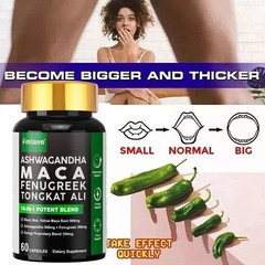 2 pack Black Maca Root Ashwagandha Fenugreek Panax Ginseng, Male Enhancing 120ct