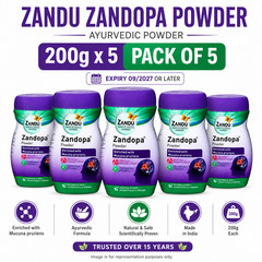 Zandu Zandopa Powder 200g x 5 Mucuna Pruriens Ayurvedic Herbal Supplement 2027