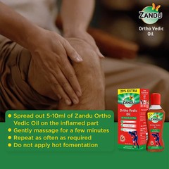 Zandu Ortho Vedic Knee & Joint Pain Oil (120ml) Osteoarthritis Ayurvedic Oil
