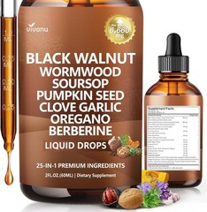 25-in-1 Liposomal Black Walnut Wormwood Herbal Liquid Drops 2oz Supplement