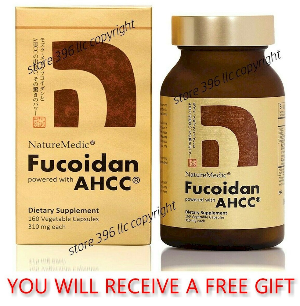 Authentic Fucoidan AHCC (NatureMedic) 160 Capsules Exp 1/2026 with Free Gift
