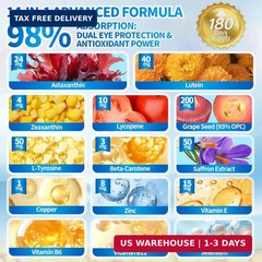 VivoNu 14-in-1 Astaxanthin 24mg & Lutein 40mg with Zeaxanthin Supplements, 6 Mon