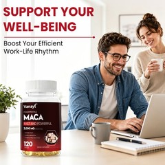 Vanayt 2,000mg Organic Black Red Yellow Maca Root Capsules for Men & Women 120pc