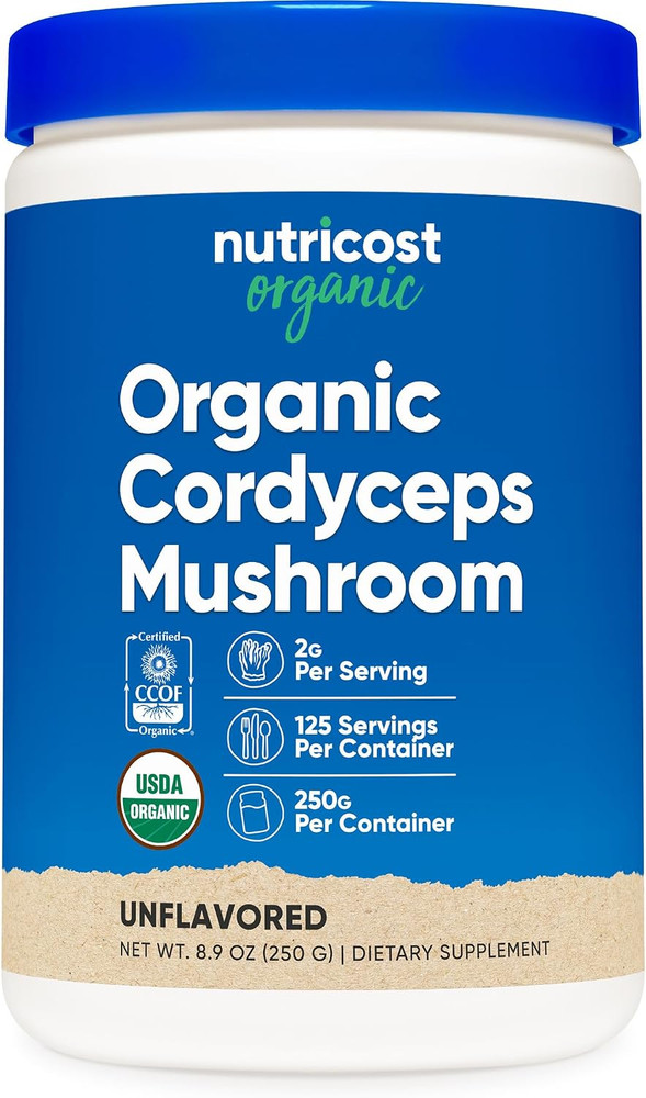 Nutricost Organic Cordyceps Mushroom Powder (250g) USDA Certified Organic | GMO-