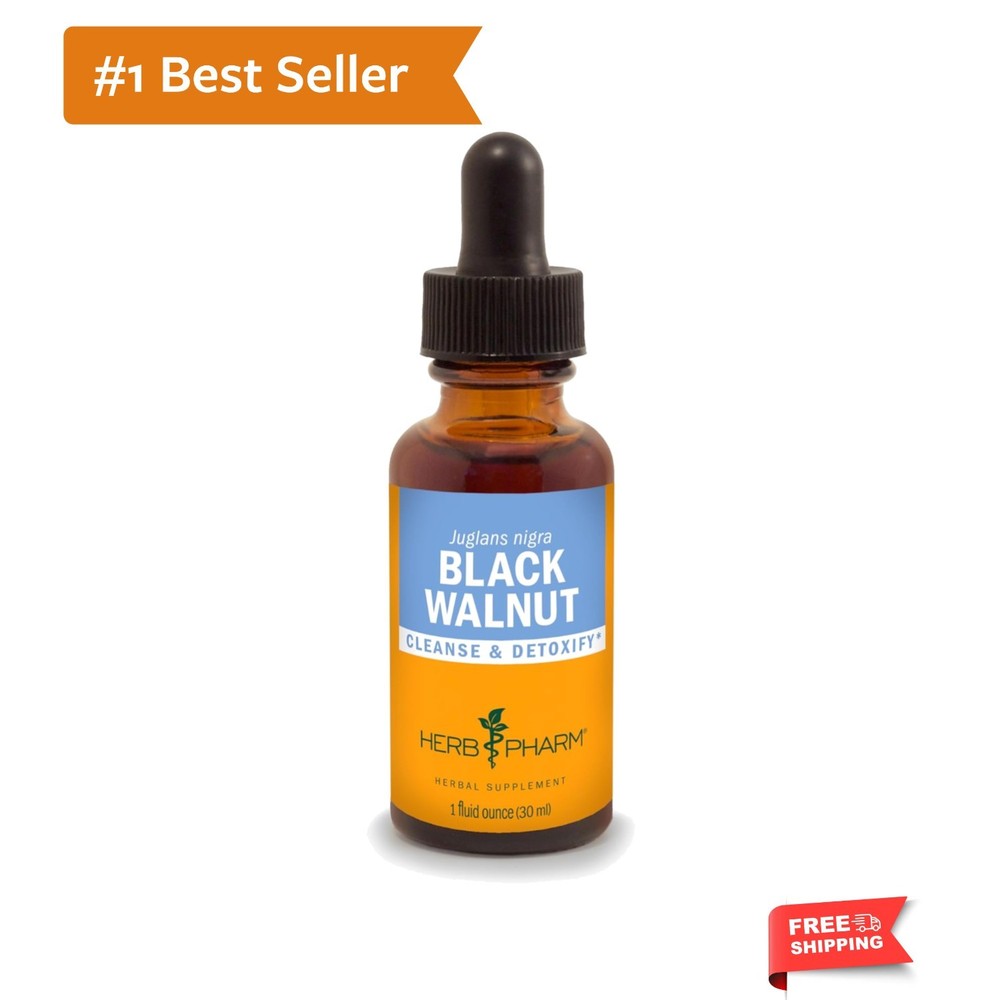 Black Walnut Liquid Extract Drops for Cleansing and Detoxifying, 1 Oz