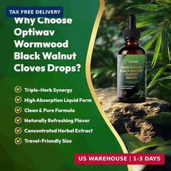 Wormwood Black Walnut Cloves Liquid Drops – Sweet Wormwood Herbal Supplement for