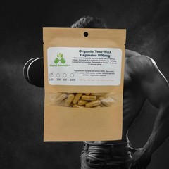 Organic Test-Max Men 500mg and 650mg vegetarian or pullulan capsules, made