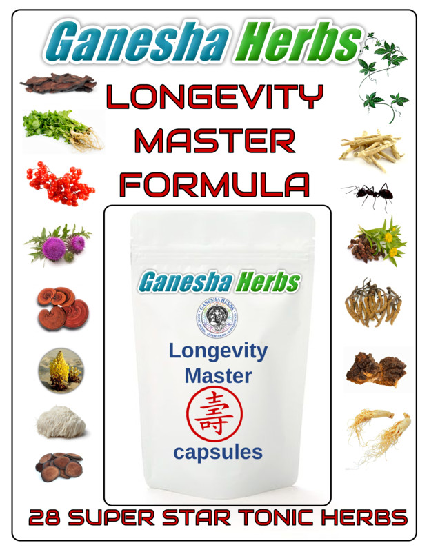 LONGEVITY MASTER ADAPTOGEN FORMULA 24 SUPER TONIC HERBS! 360 CAPSULES!!!