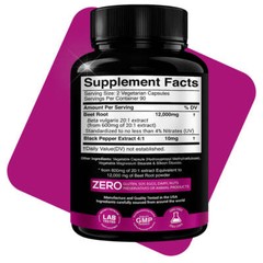 Ultra Concentrated Beet Root Extract 12000mg with High Nitrates & Black Pepper