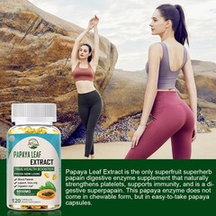 Papaya Leaf Extract Capsules – 600mg – 120 Count – Platelet & Digestive Support