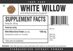 White Willow Bark Extract Powder 15% Salicin Joint & Muscle Comfort Support