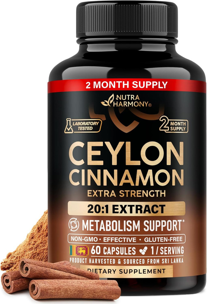 Ceylon Cinnamon Capsules – Energy Heart & Metabolism Support – 60 Capsules | Pur