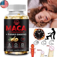 Organic Maca Root with Panax Ginseng 11400mg,Peruvian Maca Extract for Men Women