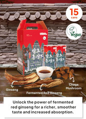 Korean Food Red Ginseng Drink with Siberian Chaga, 9-Steamed 9-Dried Ginseng, Ve