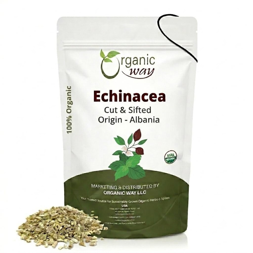 Organic Way Echinacea Purpurea Herb Cut & Sifted – Herbal Tea – Origin Albania