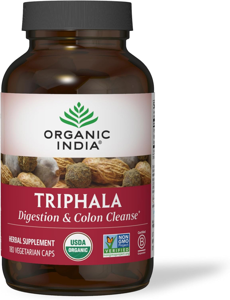 Organic India Triphala Capsules Organic – Herbal Supplement with Amla, Bibhitaki