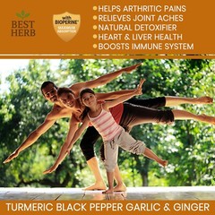240 CAPSULES TURMERIC GINGER GARLIC BLACK PEPPER PIPERINE CURCUMIN TUMERIC PILLS