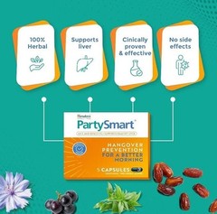 PartySmart (25 Capsules) quick relief from headache, nausea & vomiting Free Ship