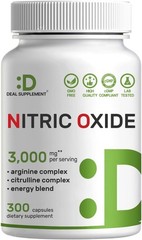 Oxido Nitrico y L-arginina Extra Fuerte Para Aumentar La Energia Muscular 300Ct