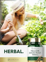 Yellow Dock Root | 1500mg | 200 Capsules | Non-GMO, Gluten Free | by Carlyle