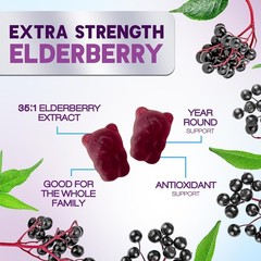Elderberry Immune Support Gummies – Super Concentrated 35:1 Extract, Equivalent