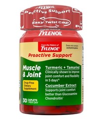 Tylenol Proactive Support Muscle & Joint Supplements Turmeric Tamarind Exp 3/27