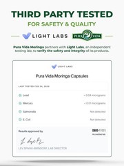 PURA VIDA MORINGA Organic Moringa Capsules, Pure Moringa Leaf Powder Single Orig