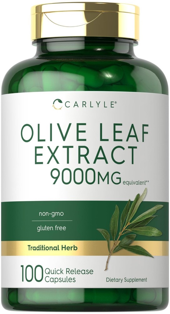 Olive Leaf Extract Capsules | 9000Mg | 100 Count | Non-Gmo, Gluten Free | High P