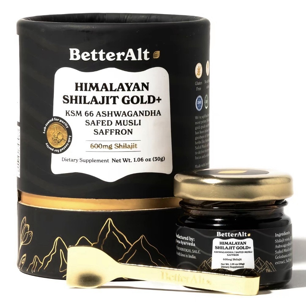 BetterAlt Himalayan GOLD+ Shilajit Resin with KSM-66 Ashwagandha 1 Pk Exp 05/27