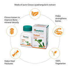 Himalaya HADJOD Natural Herbal For Bone & Joint Wellness – 60 Tablets