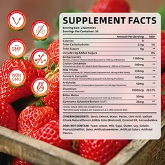 MEENCCD Berberine Gummies with Ceylon Cinnamon 1500mg 60 Count (Pack of 1)