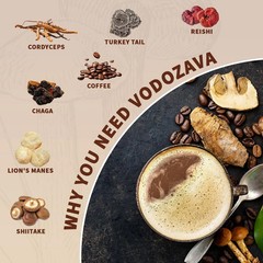 Instant Mushroom Coffee Powder Espresso Cafe Extract with Chaga Lions Mane Turke