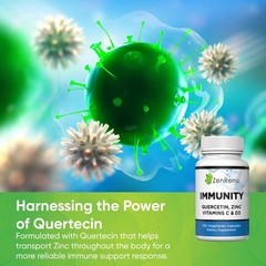 Zenrenu Immunity Quercetin 700 mg Zinc Vitamin C 100 Count (Pack of 1)