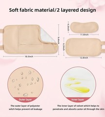 9PC Reusable Castor Oil Pack Wrap Set Organic Cold Pressed Oil Abdomen Neck Feet