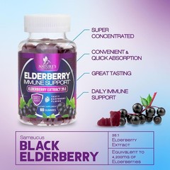 Elderberry Immune Support Gummies – Super Concentrated 35:1 Extract, Equivalent