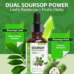 Soursop Multivitamin Liquid Drops, Bitters Liquid, Organic Soursop Leaf Extract