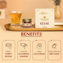 UPAKARMA Kashmiri Kesar Saffron Original 1 gram-Premium-100% Pure- Free Shipping